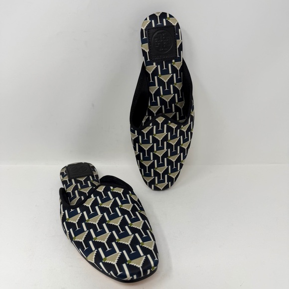 Tory Burch Shoes - Tory Burch Martini Glass Satin Mules Blue Size 5